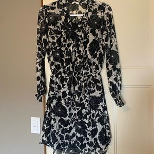 Black and Cream Floral Dress